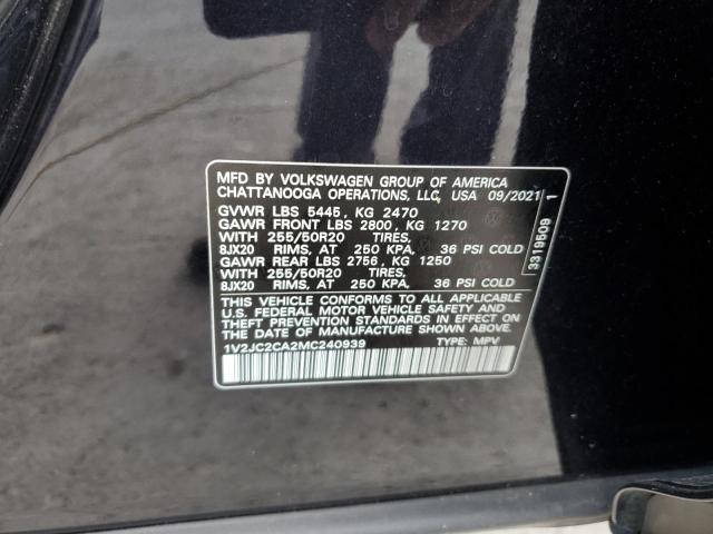 2021 VOLKSWAGEN ATLAS CROSS SPORT SE 1V2JC2CA2MC240939