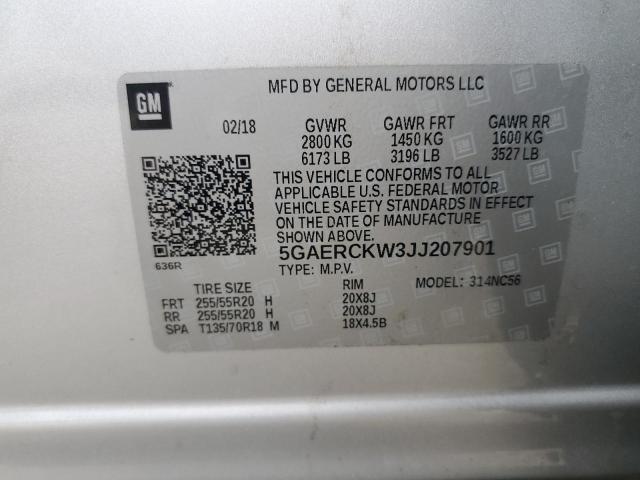 2018 BUICK ENCLAVE PR 5GAERCKW3JJ207901