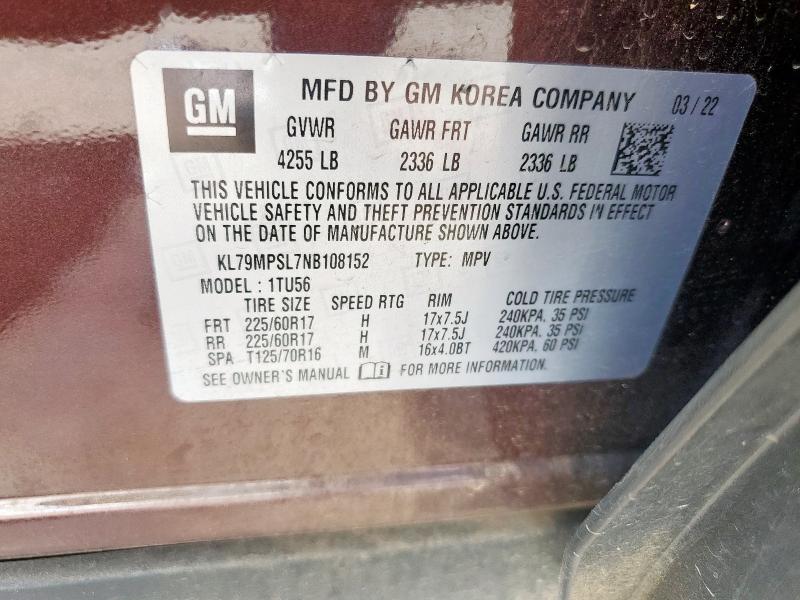 2022 CHEVROLET TRAILBLAZE - KL79MPSL7NB108152