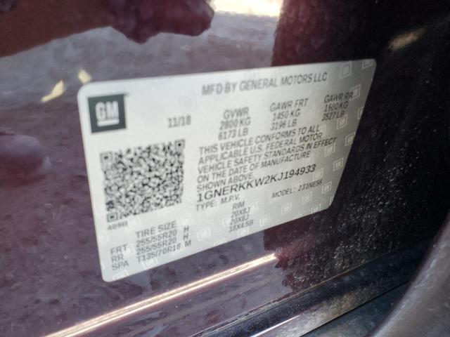 2019 CHEVROLET TRAVERSE P 1GNERKKW2KJ194933