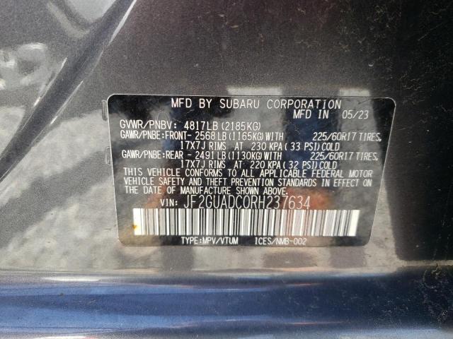 2024 SUBARU CROSSTREK JF2GUADC0RH237634