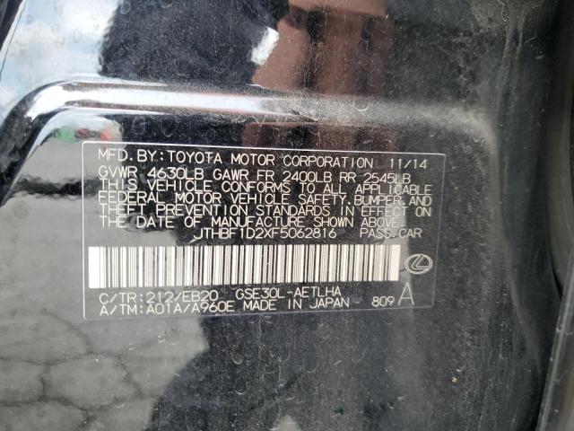2015 LEXUS IS 250 JTHBF1D2XF5062816