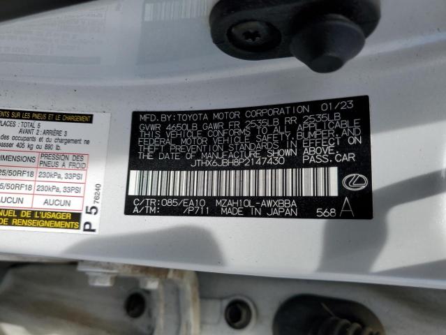 2023 LEXUS UX 250H BA JTHX6JBH8P2147430