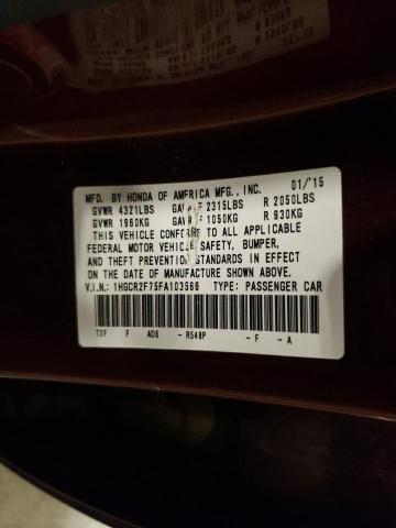 2015 HONDA ACCORD EX 1HGCR2F75FA103566
