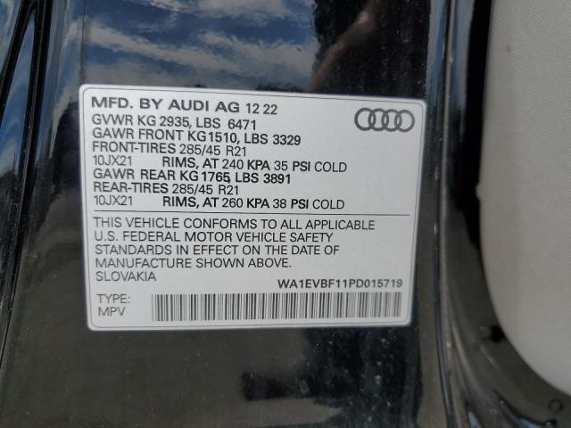 2023 AUDI Q8 PREMIUM WA1EVBF11PD015719