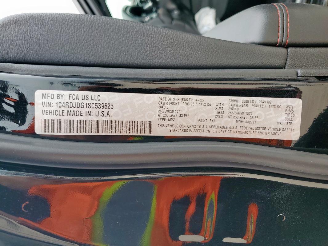 2025 DODGE DURANGO GT 1C4RDJDG1SC539625