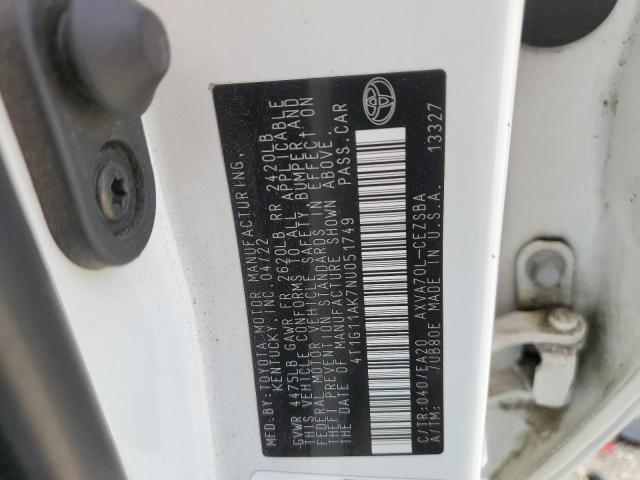 2022 TOYOTA CAMRY SE 4T1G11AK7NU051749