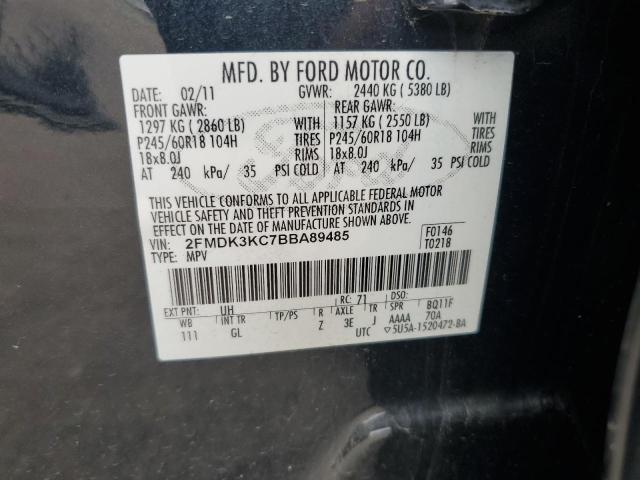 2011 FORD EDGE LIMIT - 2FMDK3KC7BBA89485