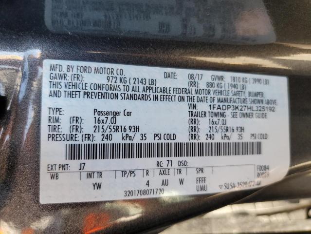 2017 FORD FOCUS SE 1FADP3K27HL325192