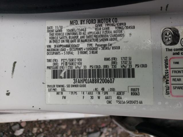 2011 FORD FUSION SEL - 3FAHP0JA8BR200607