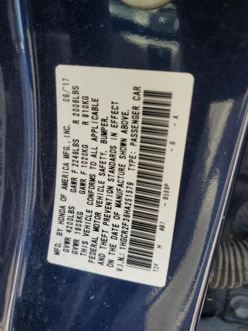 2017 HONDA ACCORD LX 1HGCR2F38HA251579