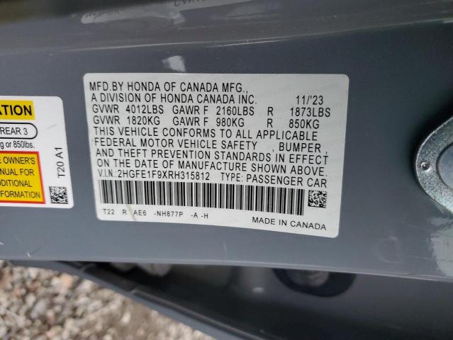 2024 HONDA CIVIC TOUR 2HGFE1F9XRH315812