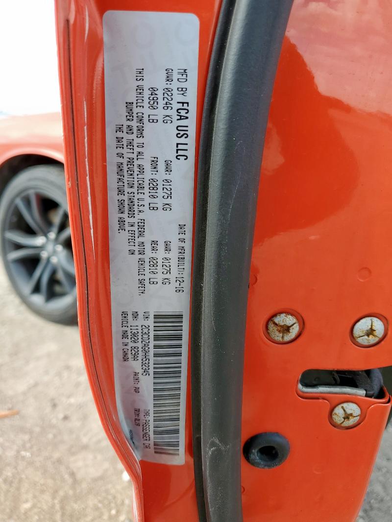 2017 DODGE CHALLENGER 2C3CDZAG0HH532345