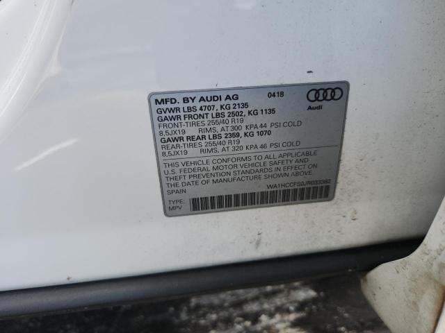 2018 AUDI Q3 PREMIUM WA1HCCFS0JR033382