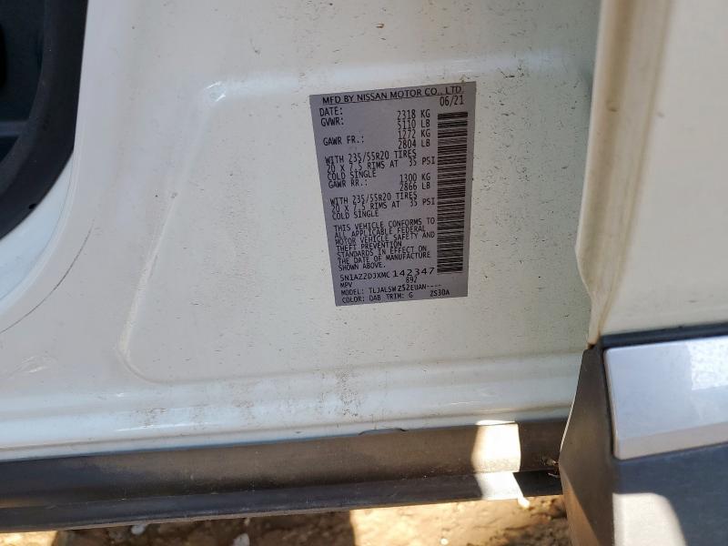 2021 NISSAN MURANO PLA 5N1AZ2DJXMC142347
