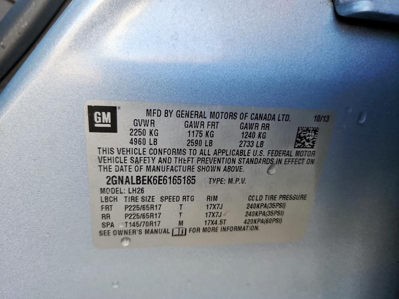 2014 CHEVROLET EQUINOX LT - 2GNALBEK6E6165185
