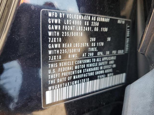 2016 VOLKSWAGEN TIGUAN S WVGBV7AX1GW612810