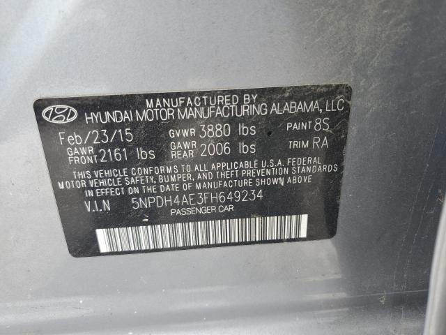 2015 HYUNDAI ELANTRA SE 5NPDH4AE3FH649234