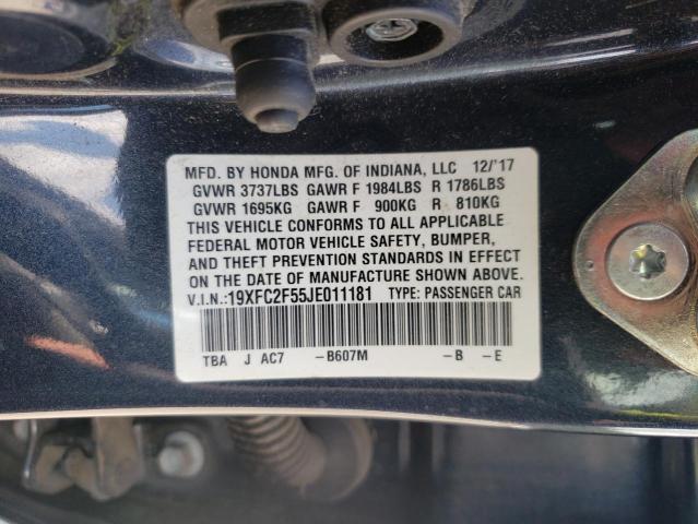 2018 HONDA CIVIC LX 19XFC2F55JE011181