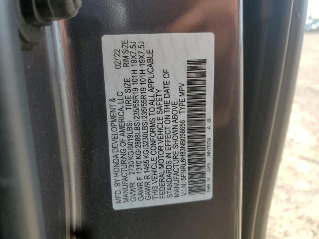 2022 HONDA ODYSSEY TO 5FNRL6H83NB058656