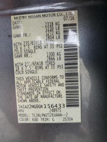 2016 NISSAN MURANO S 5N1AZ2MG0GN156433