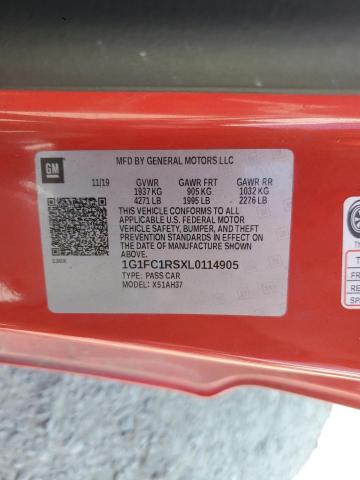 2020 CHEVROLET CAMARO LT 1G1FC1RSXL0114905