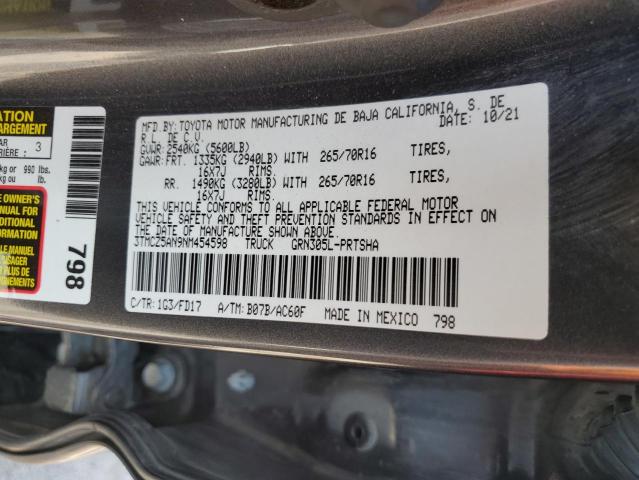 2022 TOYOTA TACOMA DOU 3TMCZ5AN9NM454598