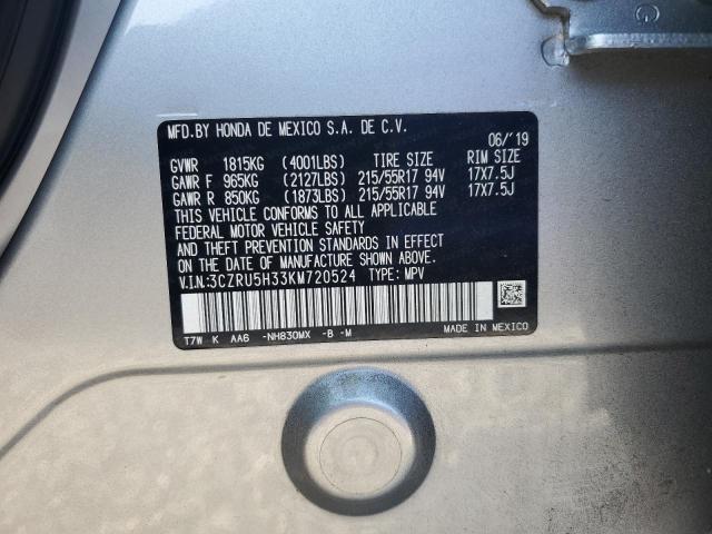 2019 HONDA HR-V LX 3CZRU5H33KM720524