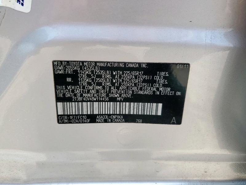2011 TOYOTA RAV4 - 2T3BF4DV4BW114456