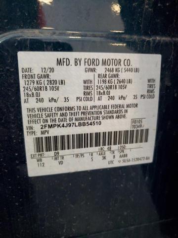 2020 FORD EDGE SEL 2FMPK4J97LBB54510