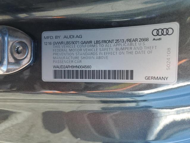 2017 AUDI A5 SPORT WAUD2AFH9HN004560