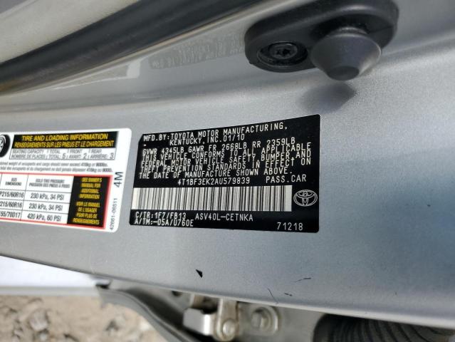 2010 TOYOTA CAMRY - 4T1BF3EK2AU579839
