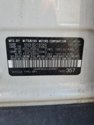 2018 MITSUBISHI OUTLANDER JA4AR3AU4JU008927