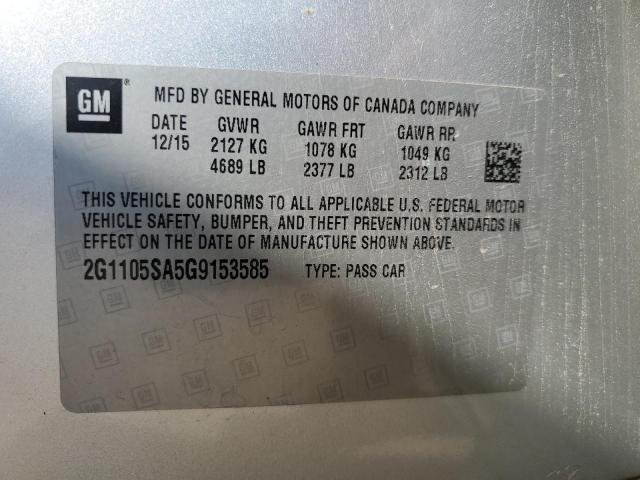 2016 CHEVROLET IMPALA LT 2G1105SA5G9153585