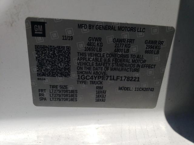 2020 CHEVROLET SILVERADO 1GC4YPE71LF178221