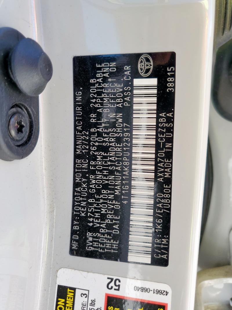 2023 TOYOTA CAMRY SE N 4T1G11AK8PU123917