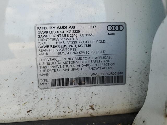 2018 AUDI Q3 PREMIUM WA1ECCFS0JR001910