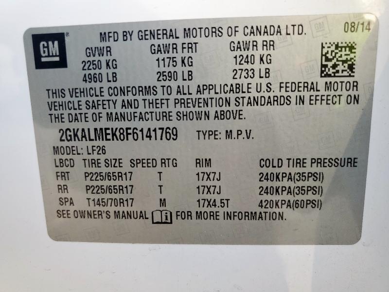 2015 GMC TERRAIN SL 2GKALMEK8F6141769