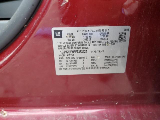 2015 GMC SIERRA K15 1GTV2UEH3FZ353424