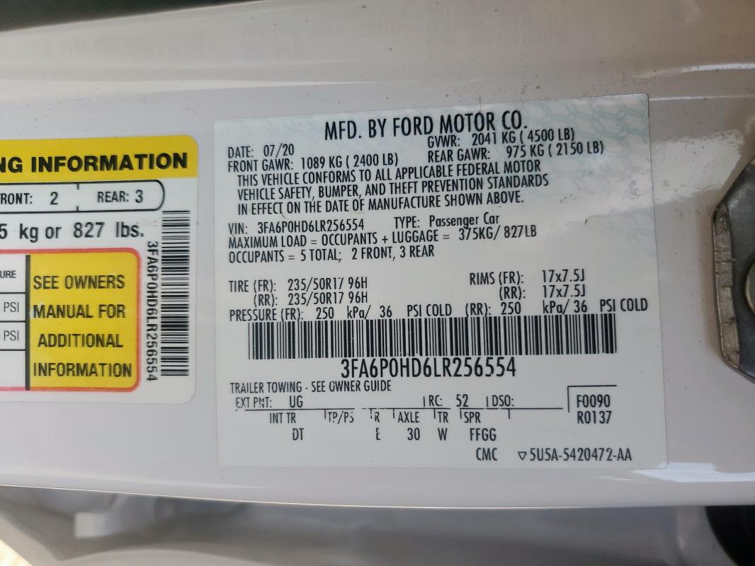 2020 FORD FUSION SE #3290237222