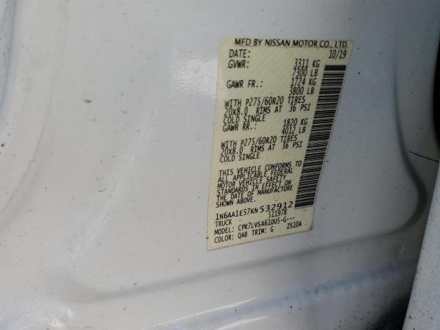 2019 NISSAN TITAN SV 1N6AA1E57KN532912