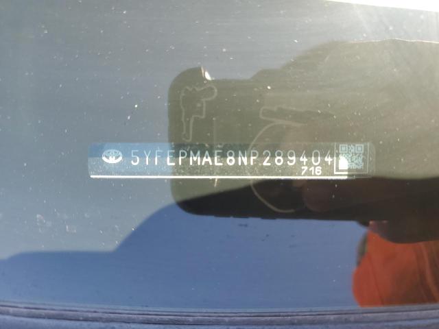 2022 TOYOTA COROLLA LE 5YFEPMAE8NP289404