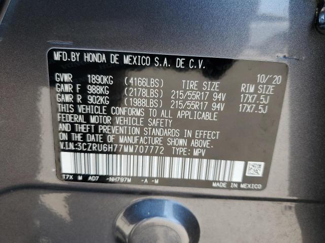 2021 HONDA HR-V EXL 3CZRU6H77MM707772