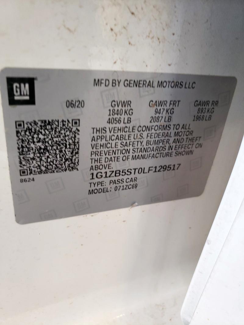 2020 CHEVROLET MALIBU LS 1G1ZB5ST0LF129517