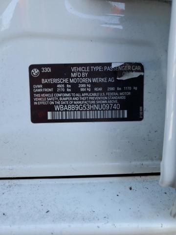 2017 BMW 330 I WBA8B9G53HNU09740