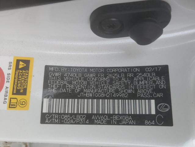 2017 LEXUS ES 300H JTHBW1GG8H2149982