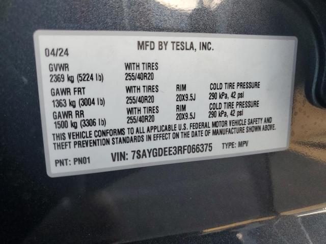 2024 TESLA MODEL Y 7SAYGDEE3RF066375