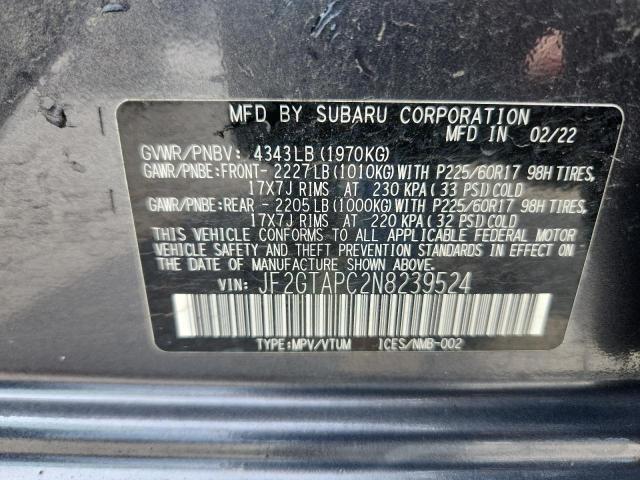 2022 SUBARU CROSSTREK JF2GTAPC2N8239524