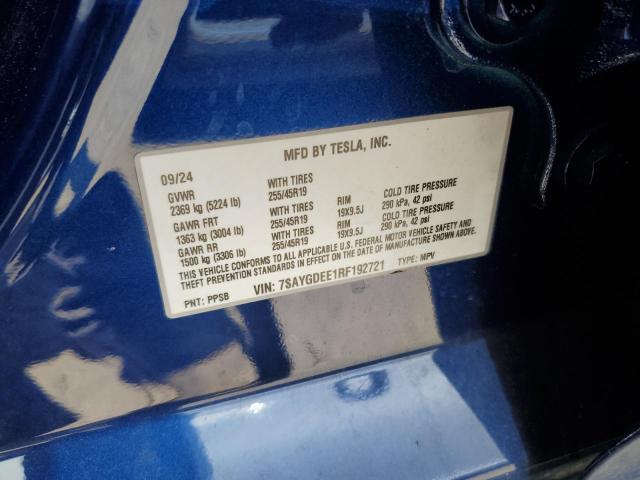 2024 TESLA MODEL Y 7SAYGDEE1RF192721