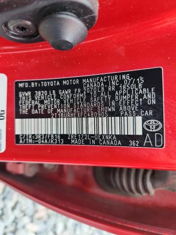 2015 TOYOTA COROLLA L 2T1BURHEXFC480905